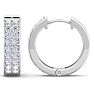 1/2 Carat Diamond Mens Hoop Earrings In 14 Karat White Gold Image-4