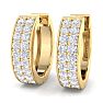 1/2 Carat Diamond Mens Hoop Earrings In 14 Karat Yellow Gold Image-1