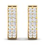 1/2 Carat Diamond Mens Hoop Earrings In 14 Karat Yellow Gold Image-2