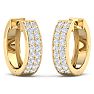 1/2 Carat Diamond Mens Hoop Earrings In 14 Karat Yellow Gold Image-3