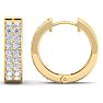 1/2 Carat Diamond Mens Hoop Earrings In 14 Karat Yellow Gold Image-4