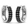 1/2 Carat Black Diamond Mens Hoop Earrings In 14 Karat White Gold Image-3