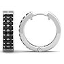 1/2 Carat Black Diamond Mens Hoop Earrings In 14 Karat White Gold Image-4