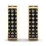1/2 Carat Black Diamond Mens Hoop Earrings In 14 Karat Yellow Gold Image-2