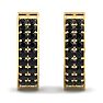 1/2 Carat Black Diamond Mens Hoop Earrings In 14 Karat Yellow Gold Image-2