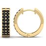 1/2 Carat Black Diamond Mens Hoop Earrings In 14 Karat Yellow Gold Image-4