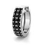 1/4 Carat Black Diamond Single Mens Hoop Earring In 14 Karat White Gold Image-1