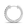 1/4 Carat Black Diamond Single Mens Hoop Earring In 14 Karat White Gold Image-4