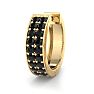 1/4 Carat Black Diamond Single Mens Hoop Earring In 14 Karat Yellow Gold Image-1