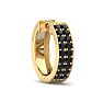 1/4 Carat Black Diamond Single Mens Hoop Earring In 14 Karat Yellow Gold Image-3