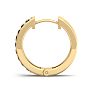 1/4 Carat Black Diamond Single Mens Hoop Earring In 14 Karat Yellow Gold Image-4