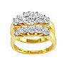 1 Carat Diamond Bridal Set With 1/3 Carat Center Diamond in 14k Yellow Gold Image-3