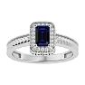 0.85 Carat Antique Style Sapphire and Diamond Ring in 10 Karat White Gold