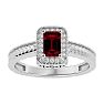0.85 Carat Antique Style Ruby and Diamond Ring in 10 Karat White Gold Image-1