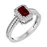 0.85 Carat Antique Style Ruby and Diamond Ring in 10 Karat White Gold Image-2