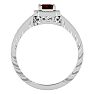0.85 Carat Antique Style Ruby and Diamond Ring in 10 Karat White Gold Image-3
