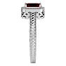 0.85 Carat Antique Style Ruby and Diamond Ring in 10 Karat White Gold Image-4