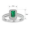 0.85 Carat Antique Style Emerald and Diamond Ring in 10 Karat White Gold Image-5