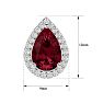 3 Carat Pear Shape Garnet and Halo Diamond Earrings In Sterling Silver Image-5