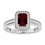 1.12 Carat Antique Style Ruby and Diamond Ring in 10 Karat White Gold Image-1