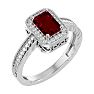 1.12 Carat Antique Style Ruby and Diamond Ring in 10 Karat White Gold Image-2
