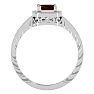 1.12 Carat Antique Style Ruby and Diamond Ring in 10 Karat White Gold Image-3