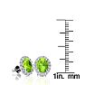 2 1/4 Carat Oval Shape Peridot and Halo Diamond Earrings In Sterling Silver Image-4