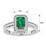 1.12 Carat Antique Style Emerald and Diamond Ring in 10 Karat White Gold Image-5