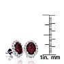 2 3/4 Carat Oval Shape Garnet and Halo Diamond Earrings In Sterling Silver Image-4