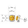 2 Carat Cushion Cut Citrine and Diamond Earrings In Sterling Silver Image-3