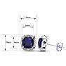2 Carat Cushion Cut Sapphire and Diamond Earrings In Sterling Silver Image-3