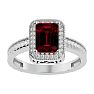 2 Carat Antique Style Ruby and Diamond Ring in 14 Karat White Gold Image-1