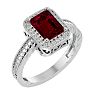 2 Carat Antique Style Ruby and Diamond Ring in 14 Karat White Gold Image-2