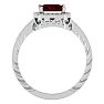 2 Carat Antique Style Ruby and Diamond Ring in 14 Karat White Gold Image-3