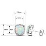 2 Carat Cushion Cut Opal and Diamond Earrings In Sterling Silver Image-3