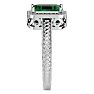 2 Carat Antique Style Emerald and Diamond Ring in 14 Karat White Gold Image-4