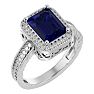 2 1/2 Carat Antique Style Sapphire and Diamond Ring in 14 Karat White Gold Image-2