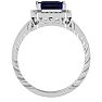 2 1/2 Carat Antique Style Sapphire and Diamond Ring in 14 Karat White Gold Image-3