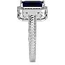 2 1/2 Carat Antique Style Sapphire and Diamond Ring in 14 Karat White Gold Image-4