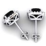 2 1/4 Carat Cushion Cut Black Onyx and Halo Diamond Earrings In Sterling Silver Image-4