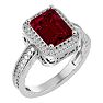 2 1/2 Carat Antique Style Ruby and Diamond Ring in 14 Karat White Gold Image-2
