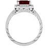 2 1/2 Carat Antique Style Ruby and Diamond Ring in 14 Karat White Gold Image-3