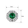 2 Carat Emerald and Diamond Antique Stud Earrings In Sterling Silver Image-5