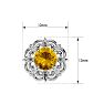 2 Carat Citrine and Diamond Antique Stud Earrings In Sterling Silver Image-5