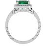 2 1/2 Carat Antique Style Emerald and Diamond Ring in 14 Karat White Gold Image-3