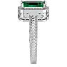 2 1/2 Carat Antique Style Emerald and Diamond Ring in 14 Karat White Gold Image-4