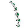 4 Carat Emerald and Diamond Bolo Bracelet In 14 Karat White Gold, Adjustable 6-9 Inches Image-2