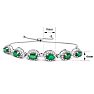 4 Carat Emerald and Diamond Bolo Bracelet In 14 Karat White Gold, Adjustable 6-9 Inches Image-4