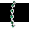 4 Carat Emerald and Diamond Bolo Bracelet In 14 Karat White Gold, Adjustable 6-9 Inches Image-5