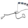 4 Carat Sapphire and Diamond Bolo Bracelet In 14 Karat White Gold, Adjustable 6-9 Inches Image-3